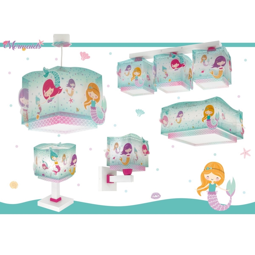 Dalber 63449 - Iluminação de parede de criança MERMAIDS 1xE27/60W/230V