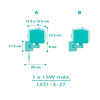 Dalber 63449 - Iluminação de parede de criança MERMAIDS 1xE27/60W/230V