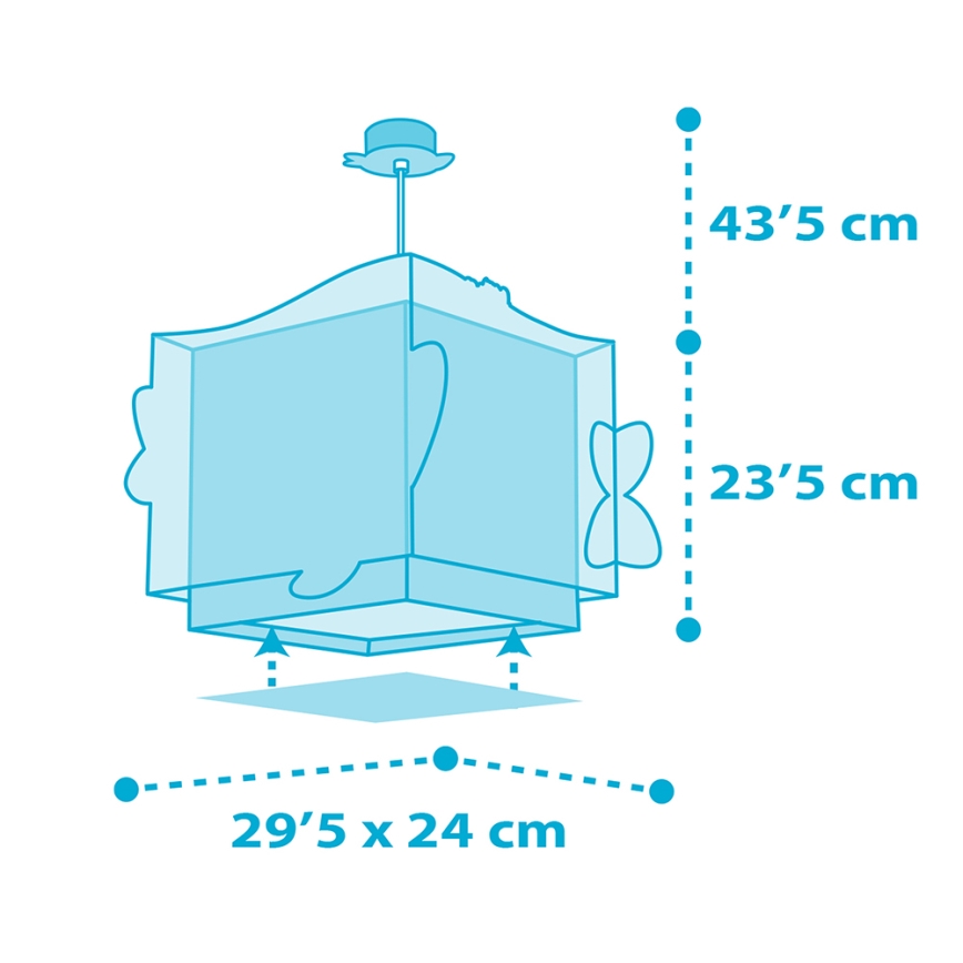 Dalber 63472 - Candelabro de criança BABY SHARK 1xE27/60W/230V