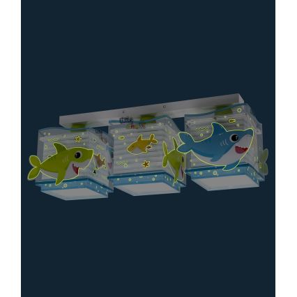 Dalber 63473 - Iluminação de teto de criança BABY SHARK 3xE27/60W/230V