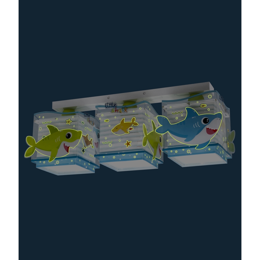 Dalber 63473 - Iluminação de teto de criança BABY SHARK 3xE27/60W/230V