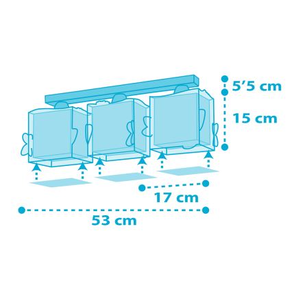 Dalber 63473 - Iluminação de teto de criança BABY SHARK 3xE27/60W/230V