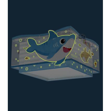 Dalber 63476 - Iluminação de teto de criança BABY SHARK 2xE27/60W/230V
