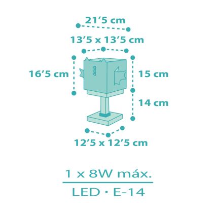 Dalber 64381 - Candeeiro de criança LITTLE DRAGON 1xE14/8W/230V