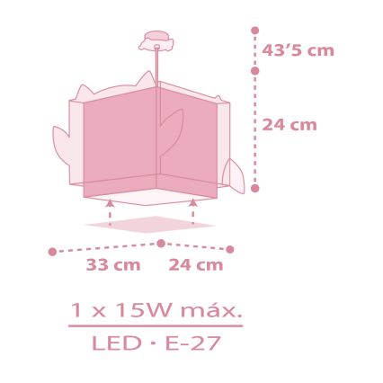 Dalber 64482 - Candeeiro de criança LITTLE FRIENDS 1xE27/15W/230V