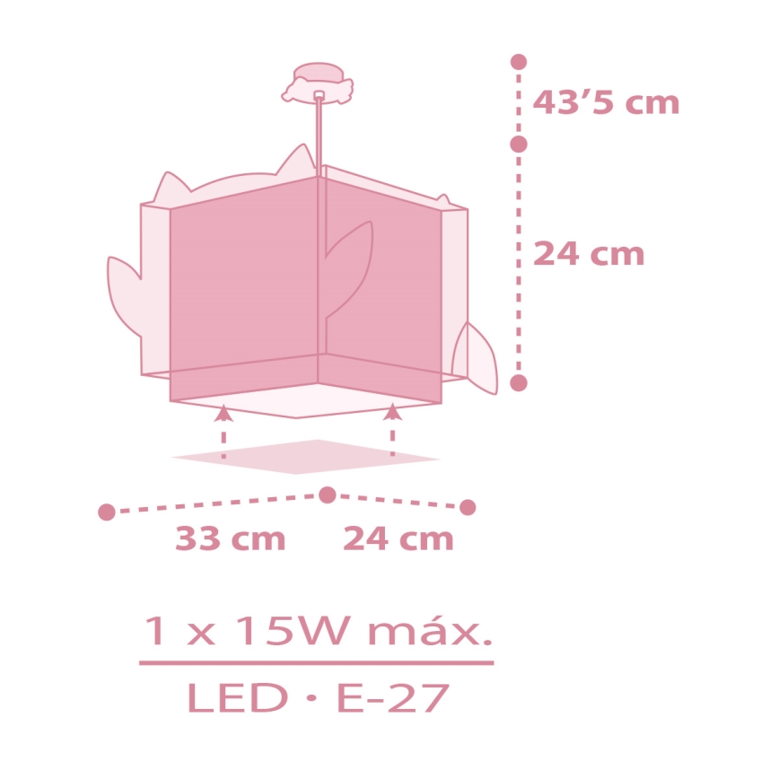 Dalber 64482 - Candeeiro de criança LITTLE FRIENDS 1xE27/15W/230V
