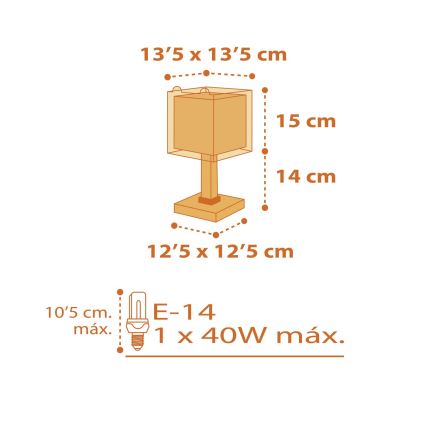 Dalber 64561 - Lâmpada de criança LITTLE TIGER 1xE14/40W/230V