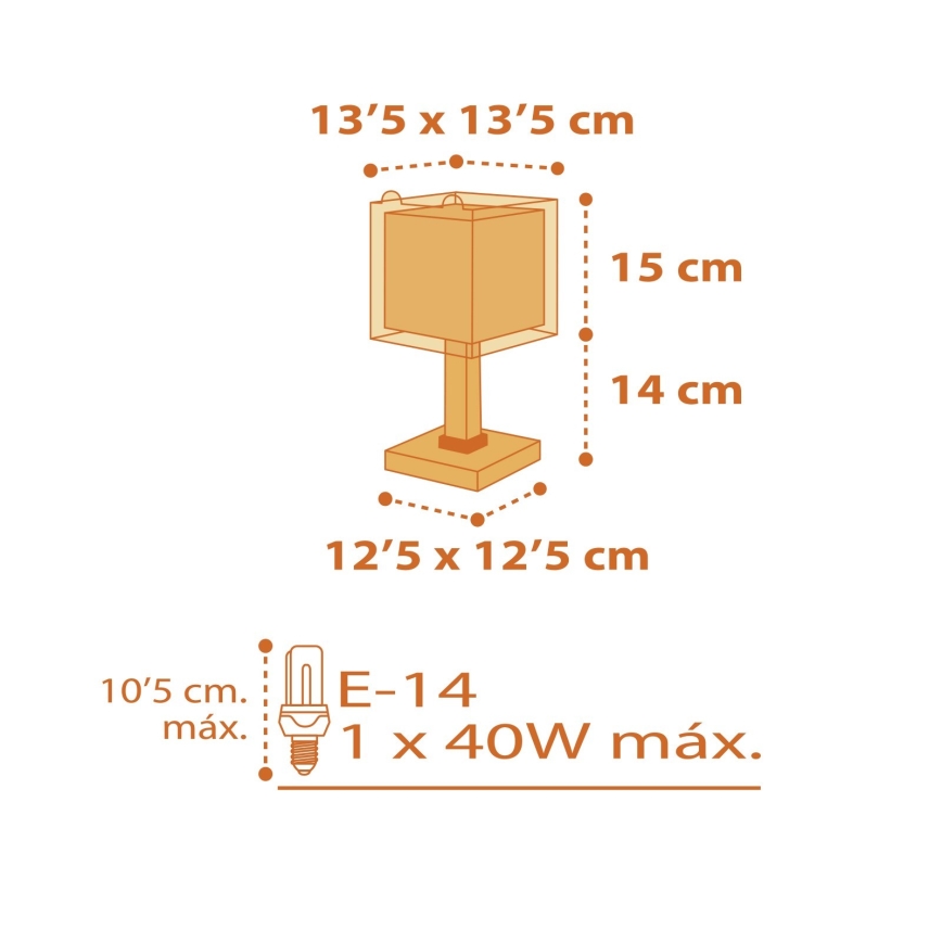 Dalber 64561 - Lâmpada de criança LITTLE TIGER 1xE14/40W/230V