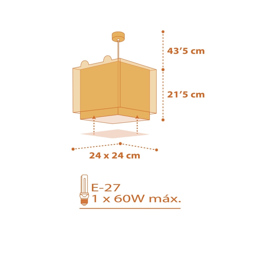 Dalber 64562 - Candelabro de criança LITTLE TIGER 1xE27/60W/230V
