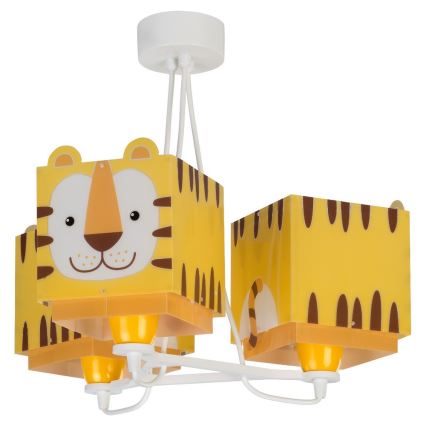 Dalber 64567 - Candelabro de criança LITTLE TIGER 3xE27/60W/230V