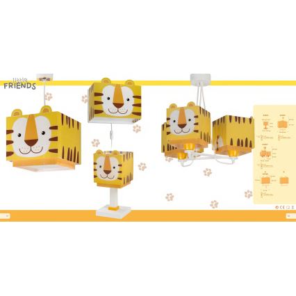 Dalber 64568 - Luz de parede de criança LITTLE TIGER 1xE27/60W/230V