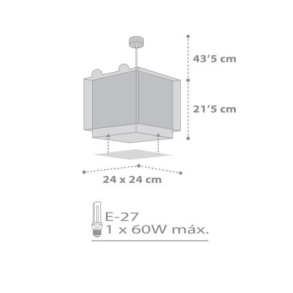 Dalber 64572 - Candelabro de criança LITTLE TEDDY 1xE27/60W/230V
