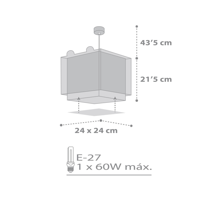 Dalber 64572 - Candelabro de criança LITTLE TEDDY 1xE27/60W/230V