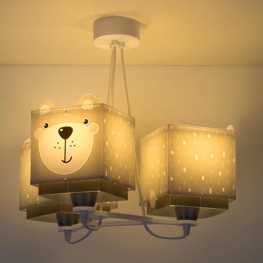 Dalber 64577 - Candelabro de criança LITTLE TEDDY 3xE27/60W/230V
