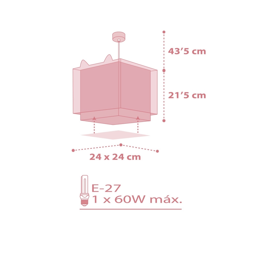 Dalber 64582 - Candelabro de criança LITTLE FOX 1xE27/60W/230V