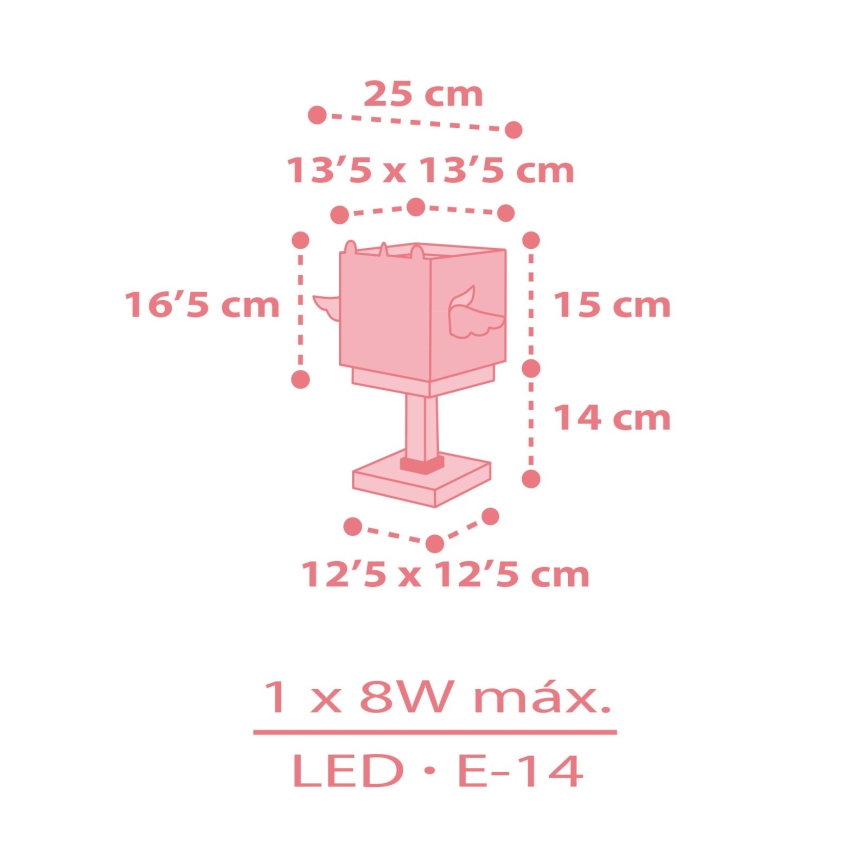 Dalber 64591 - Candeeiro de criança LITTLE UNICORN 1xE14/8W/230V
