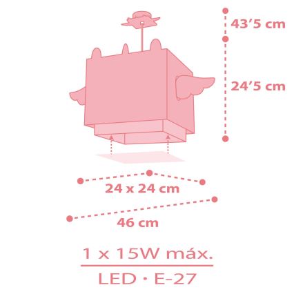 Dalber 64592 - Candelabro de criança LITTLE UNICORN 1xE27/15W/230V
