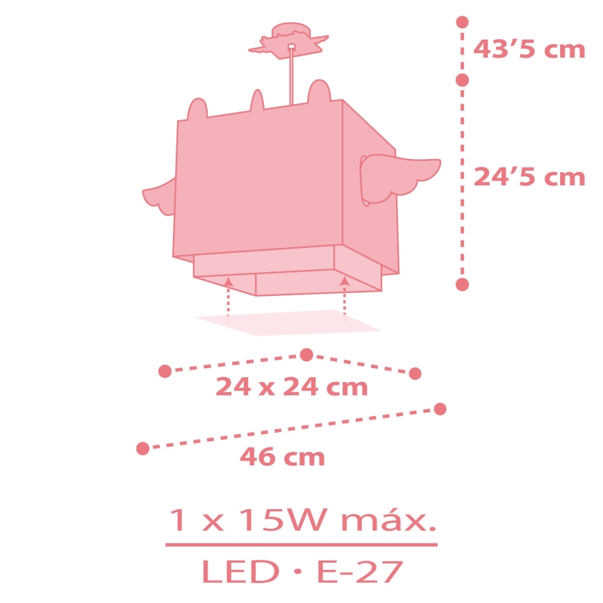 Dalber 64592 - Candelabro de criança LITTLE UNICORN 1xE27/15W/230V