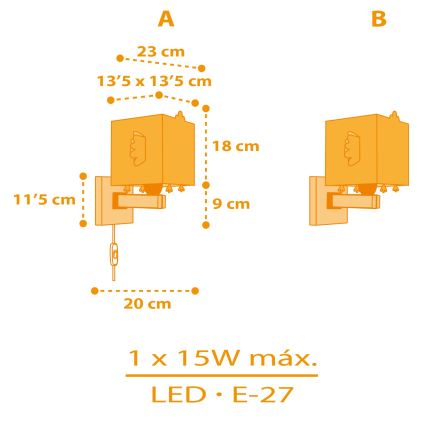 Dalber 64649 - Iluminação de parede de criança LITTLE CHICKEN 1xE27/15W/230V