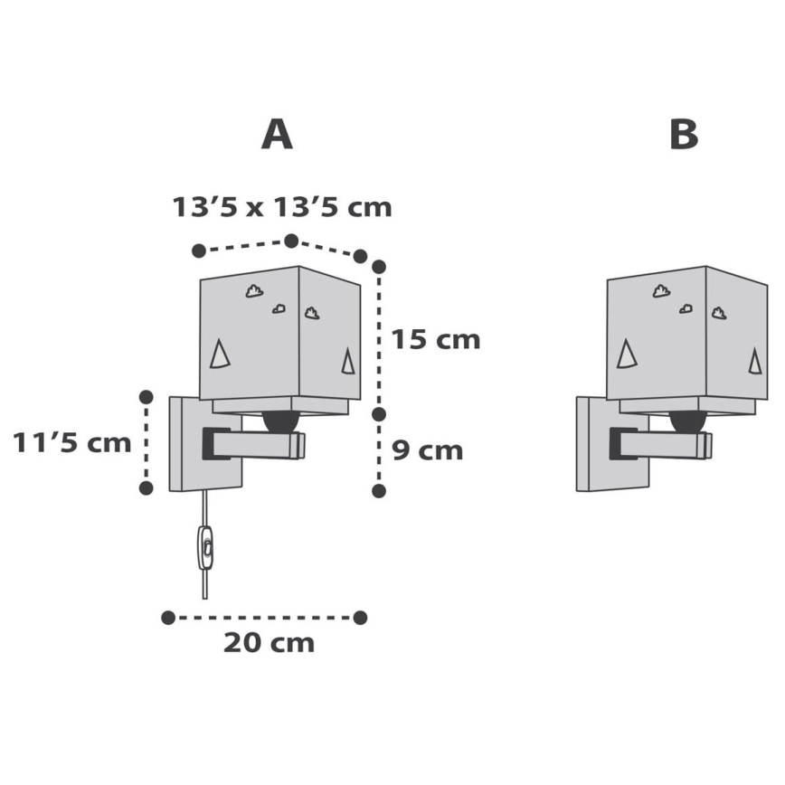Dalber 73249 - Iluminação de parede de criança HELLO LITTLE 1xE27/60W/230V