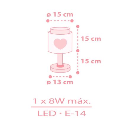 Dalber 76011S - Candeeiro de criança BABY DREAMS 1xE14/8W/230V rosa