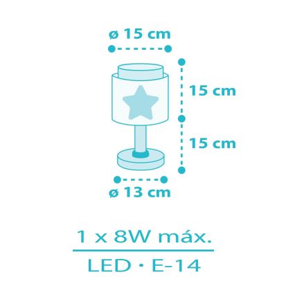 Dalber 76011T - Candeeiro de criança BABY DREAMS 1xE14/8W/230V azul