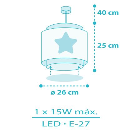 Dalber 76012T - Candelabro de criança BABY DREAMS 1xE27/15W/230V azul