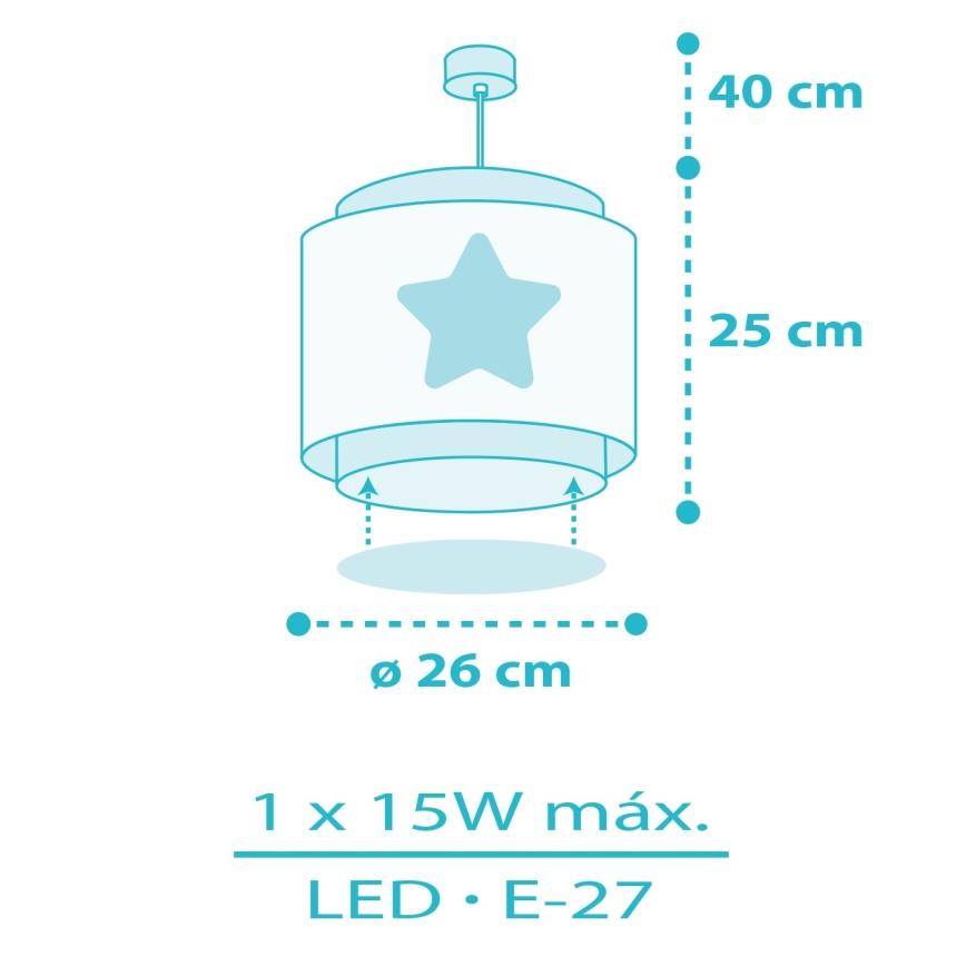 Dalber 76012T - Candelabro de criança BABY DREAMS 1xE27/15W/230V azul