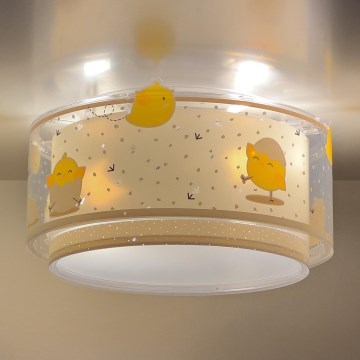 Dalber 76876 - Iluminação de teto de criança BABY CHICK 2xE27/15W/230V