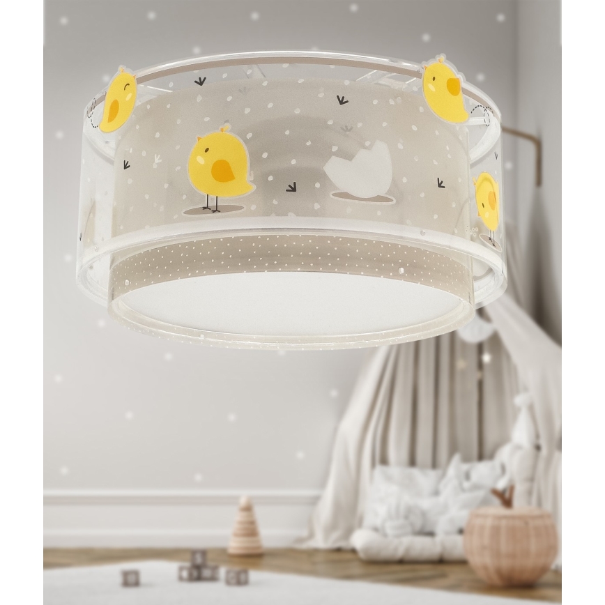 Dalber 76876 - Iluminação de teto de criança BABY CHICK 2xE27/15W/230V