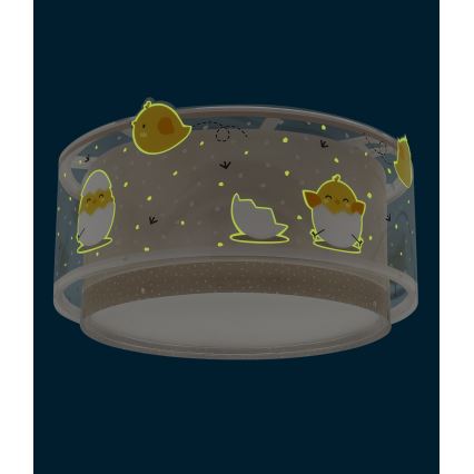 Dalber 76876 - Iluminação de teto de criança BABY CHICK 2xE27/15W/230V