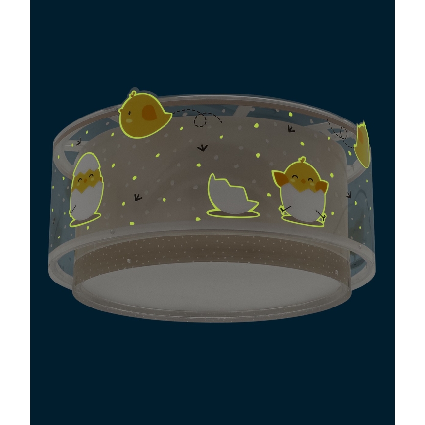 Dalber 76876 - Iluminação de teto de criança BABY CHICK 2xE27/15W/230V