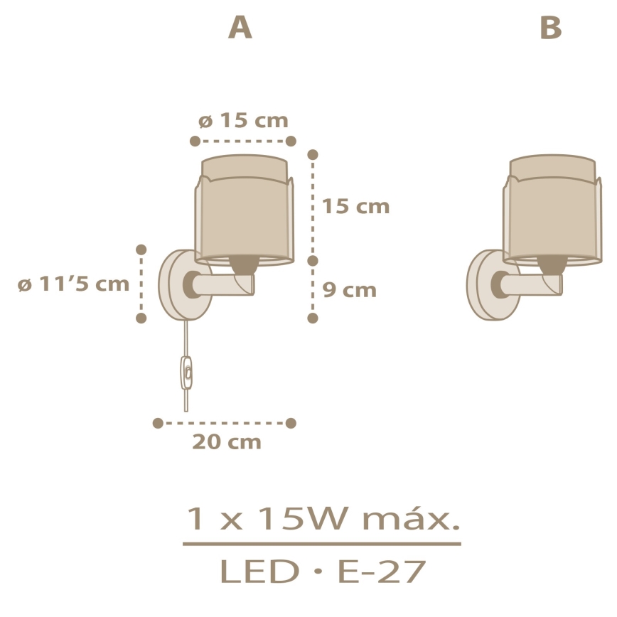Dalber 76879 - Iluminação de parede de criança BABY CHICK 1xE27/15W/230V