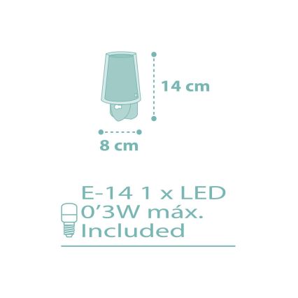 Dalber 81175H - Candeeiro LED pequeno para tomada DREAM FLOWERS 1xE14/0,3W/230V