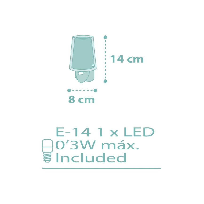 Dalber 81175H - Candeeiro LED pequeno para tomada DREAM FLOWERS 1xE14/0,3W/230V
