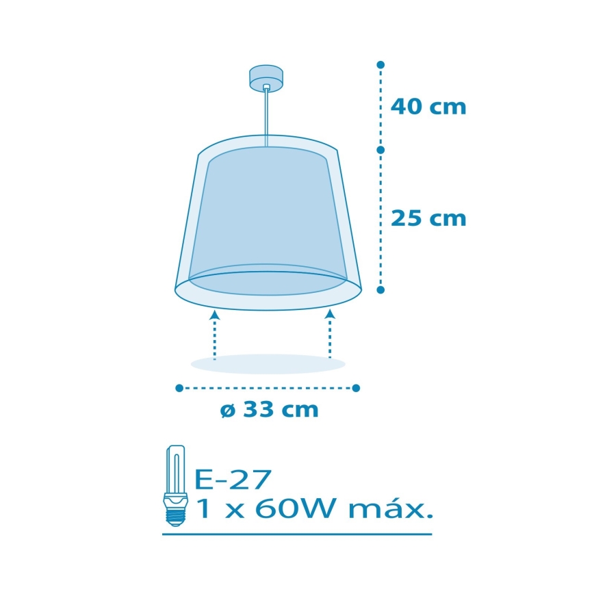 Dalber 81192T - Candelabro de criança LIGHT FEELING 1xE27/60W/230V