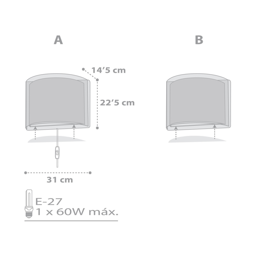 Dalber 81198E - Luz de parede de criança LIGHT FEELING 1xE27/60W/230V