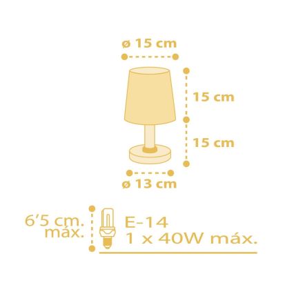 Dalber 82211A - Candeeiro de criança STAR LIGHT 1xE14/40W/230V amarelo