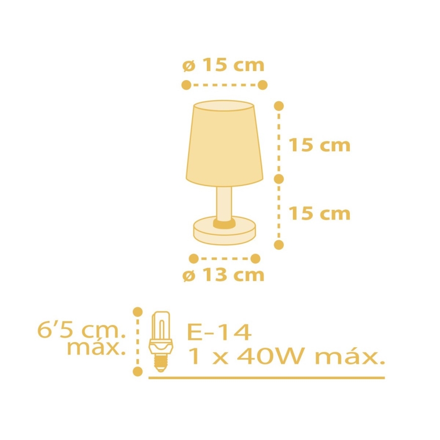 Dalber 82211A - Candeeiro de criança STAR LIGHT 1xE14/40W/230V amarelo
