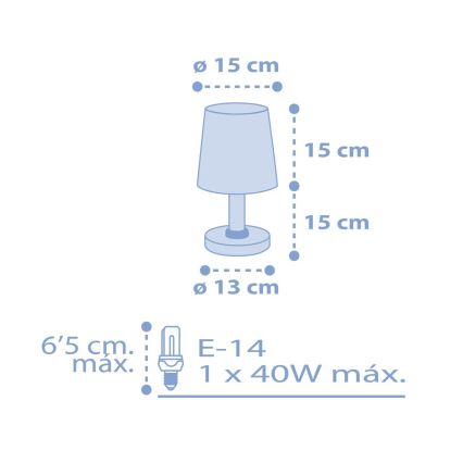 Dalber 82211T - Candeeiro de criança STAR LIGHT 1xE14/40W/230V azul