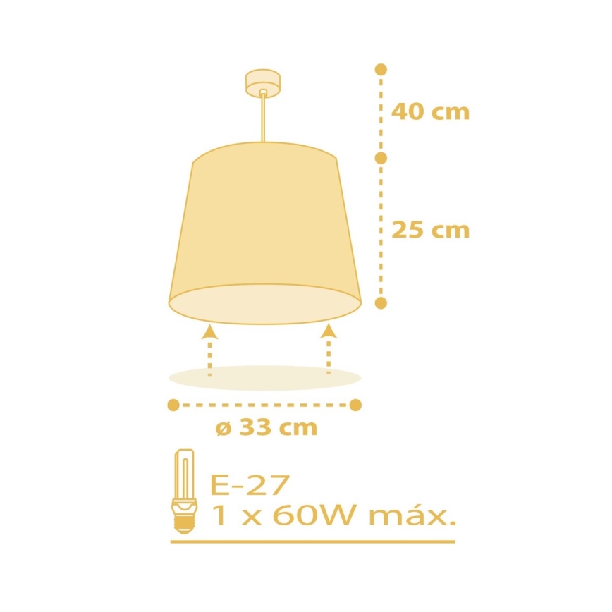 Dalber 82212A - Candelabro de criança STAR LIGHT 1xE27/60W/230V amarelo