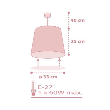 Dalber 82212S - Candelabro de criança STAR LIGHT 1xE27/60W/230V rosa
