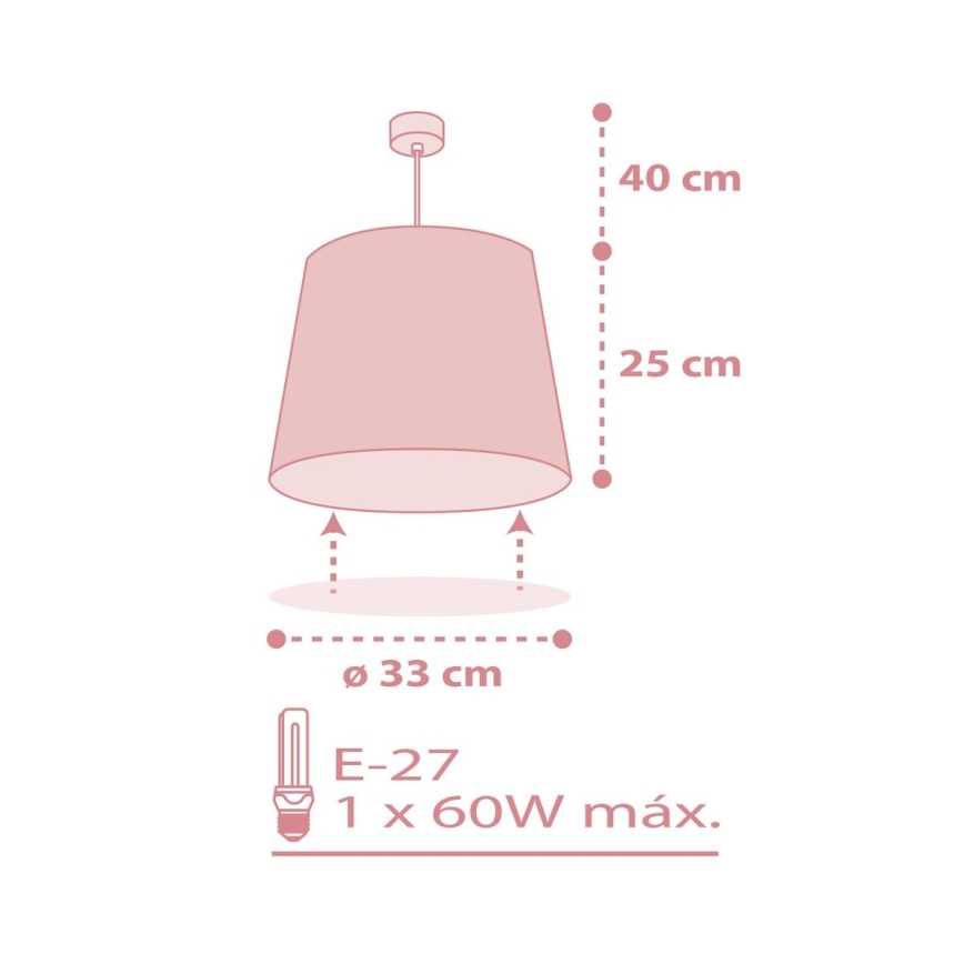Dalber 82212S - Candelabro de criança STAR LIGHT 1xE27/60W/230V rosa