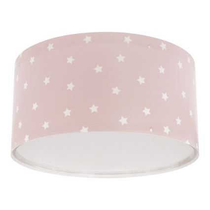 Dalber 82216S - Iluminação de teto de criança STAR LIGHT 2xE27/60W/230V rosa