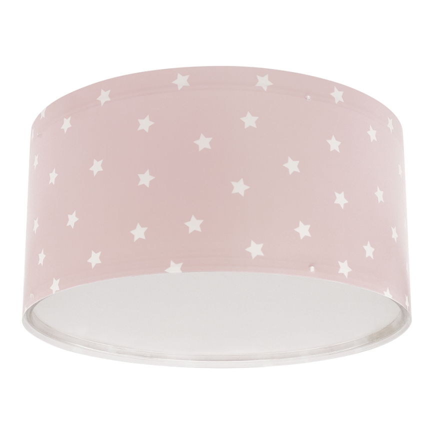 Dalber 82216S - Iluminação de teto de criança STAR LIGHT 2xE27/60W/230V rosa