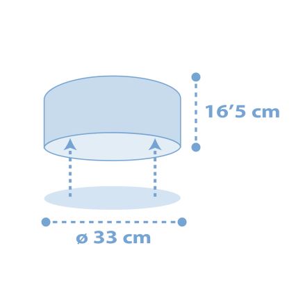 Dalber 82216T - Iluminação de teto de criança STAR LIGHT 2xE27/60W/230V azul