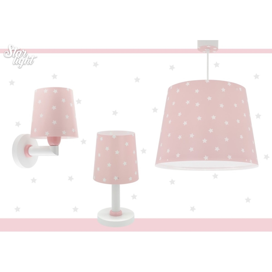 Dalber 82219S - Iluminação de parede de criança STAR LIGHT 1xE27/60W/230V rosa