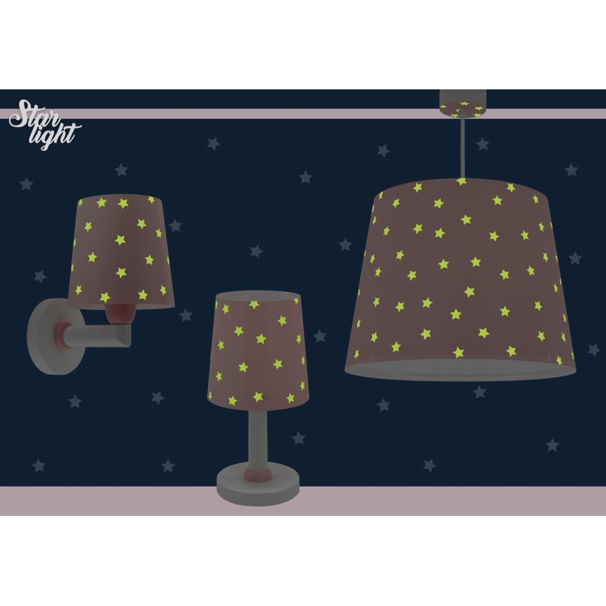 Dalber 82219S - Iluminação de parede de criança STAR LIGHT 1xE27/60W/230V rosa