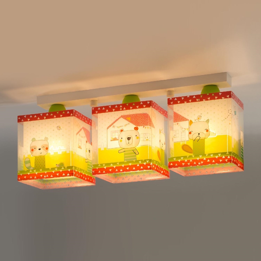 Dalber D-11673 - Luz de teto de criança MY SWEET HOME 3xE27/60W/230V