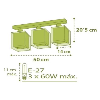 Dalber D-11673 - Luz de teto de criança MY SWEET HOME 3xE27/60W/230V